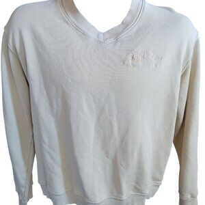 Vintage Medium Sweatshirt John Deere Cream Pullover Embroidered Logo 1990's Farm